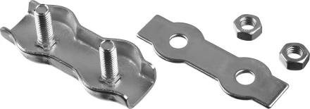 Зажим троса ЗУБР &quot;МАСТЕР&quot; двойной, оцинкованный, 5мм, 2 шт 304446-05 купить в Магнитогорске