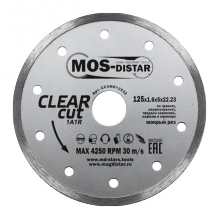 Алмазный отрезной диск 1A1R CLEAR CUT (Чистый рез) (5 mm) MOS-DISTAR 115*1,6*5*22,23 mm купить в Магнитогорске