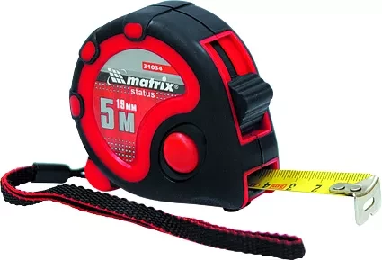 Рулетка Status 3 fixations 3 м х 16 мм двухкомпонентный корпус 3 фиксации ленты  MATRIX 31033 купить в Магнитогорске