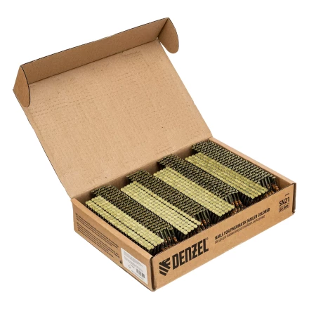 Гвозди для пнев. нейлера крашен. длина 65 мм диаметр 2.9 мм 2000 шт. Denzel 57695 купить в Магнитогорске