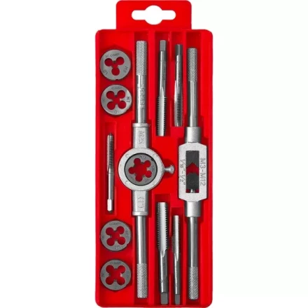 Набор ЗУБР &quot;МАСТЕР&quot; с металлореж. Инстр., метчики однопроходные и плашки М6-М12, оснастка - в пластиковом боксе, 12пред. 28121-H12 купить в Магнитогорске