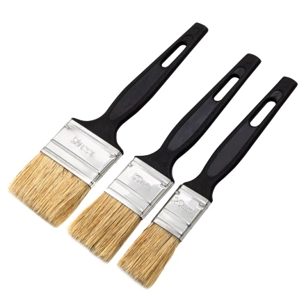 Набор кистей флейцевых 3 шт. (25 мм, 35 мм, 50 мм), натуральная щетина, пластиковая ручка Сибртех 82507 купить в Магнитогорске