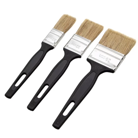Набор кистей флейцевых 3 шт. (25 мм, 35 мм, 50 мм), натуральная щетина, пластиковая ручка Сибртех 82507 купить в Магнитогорске