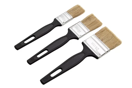 Набор кистей флейцевых 3 шт. (25 мм, 35 мм, 50 мм), натуральная щетина, пластиковая ручка Сибртех 82507 купить в Магнитогорске