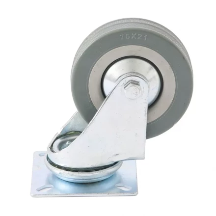 Колесо поворотное d-75 мм крепление  платформенное СИБРТЕХ артикул 68714 купить в Магнитогорске
