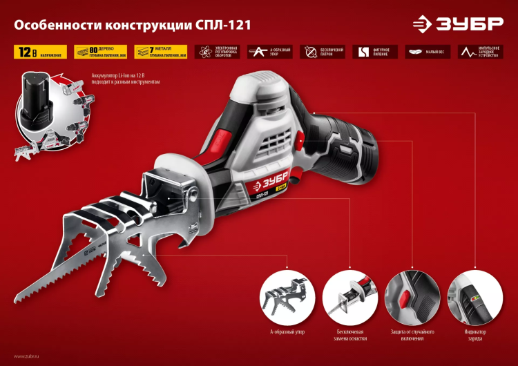 Пила сабельная аккумуляторная СПЛ-121 серия СТАНДАРТ купить в Магнитогорске