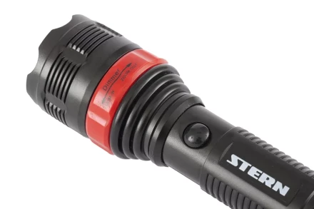 Фонарь бытовой пластик 3W LED ремешок зум 3 режима 100% - 50% - стробоскоп 3хААА Stern 90572 купить в Магнитогорске