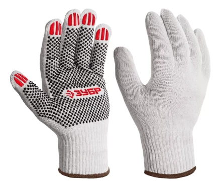 ЗУБР ОПТИМА, XL (10), х/б перчатки с ПВХ покрытием (точка), 10 класс (11440-XL) купить в Магнитогорске