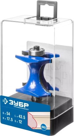 ЗУБР 54 x 51 мм, радиус 12.7 мм, фреза полустержневая с подшипником, Профессионал (28722-54) купить в Магнитогорске