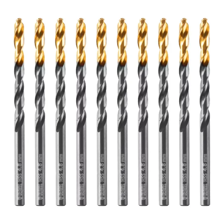 Сверло по металлу, 4,8 мм, HSS-Tin, Golden Tip, 10 шт. Denzel 717212 купить в Магнитогорске