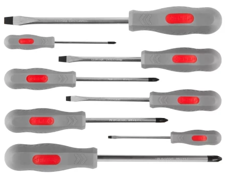 Набор ЗУБР &quot;МАСТЕР&quot;: Отвертки, Cr-v, эргономичная двухкомпонентная рукоятка, 8шт 25065-H8_z02 купить в Магнитогорске