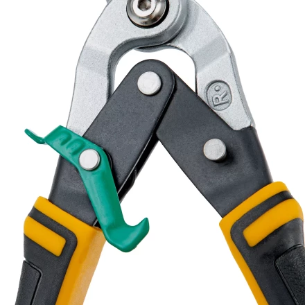 Ножницы по металлу Denzel 78371, 270 мм, прямой и правый рез, сталь-СrMo, трехкомпонентные рукоятки купить в Магнитогорске