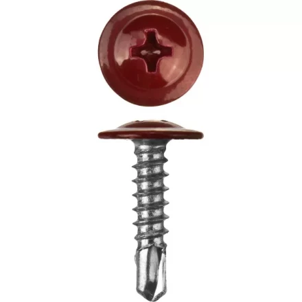 Саморезы ЗУБР с прессшайбой и сверлом по листовому металлу до 2мм, окрашенные в RAL-3005, PH2, 4,2х25мм, 400шт 300211-42-025-3005 купить в Магнитогорске