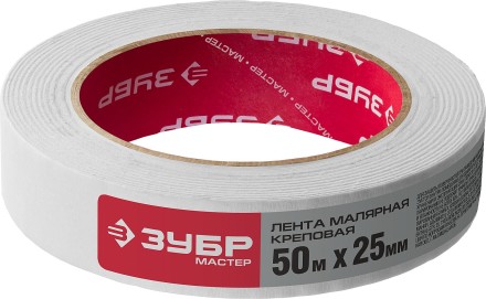 Малярная лента ЗУБР, креповая, 25мм х 50м 12115-25 купить в Магнитогорске