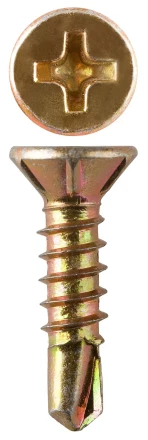 Саморезы ЗУБР &quot;МАСТЕР&quot; со сверлом для оконного профиля, жёлтопассивированные, 3.9x16мм, 18000шт 4-300230-39-016 купить в Магнитогорске