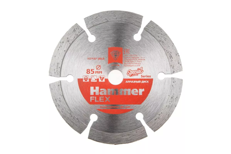 Круг алмазный HAMMER 206-236  Ф10х85мм сегментый по кирпичу купить в Магнитогорске