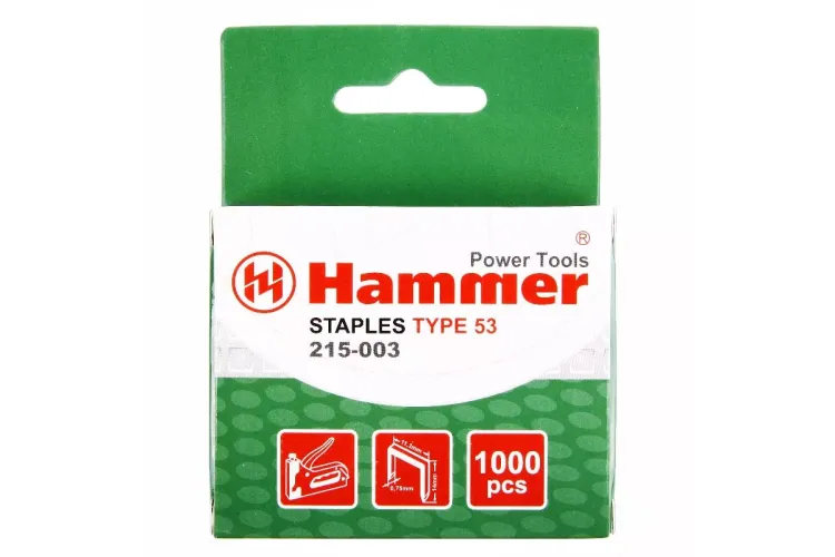 Скобы для степлера HAMMER 215-003 14мм, тип 53, 1000 шт. купить в Магнитогорске