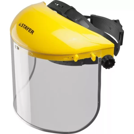 Щиток лицевой защитный STAYER &quot;MASTER&quot; пластиковое оголовье, разборная конструкция, визор из поликарбоната 400х200мм 11081 купить в Магнитогорске