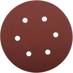 Круг шлифовальный ЗУБР &quot;МАСТЕР&quot; универсальный, из абразивной бумаги на велкро основе, 6 отверстий, Р600, 150мм, 5шт 35566-150-600
