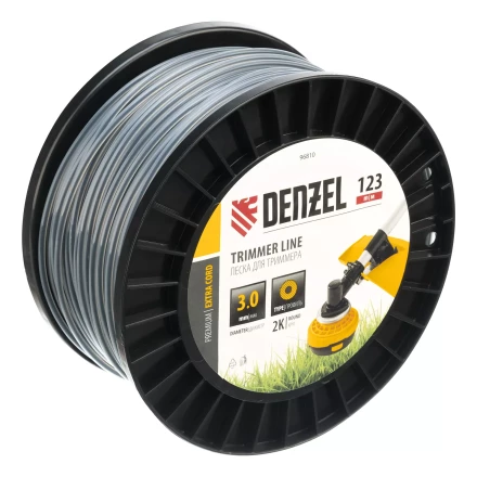 Леска для триммера двухкомпонентная круглая, 3,0мм х 123м, на DIN катушке EXTRA CORD// Denzel 96810 купить в Магнитогорске