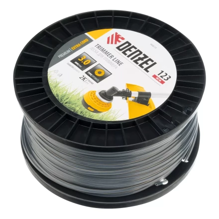 Леска для триммера двухкомпонентная круглая, 3,0мм х 123м, на DIN катушке EXTRA CORD// Denzel 96810 купить в Магнитогорске