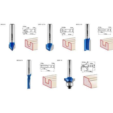 ЗУБР 5 шт, набор профильных фрез по дереву, Профессионал (28795-H5) купить в Магнитогорске