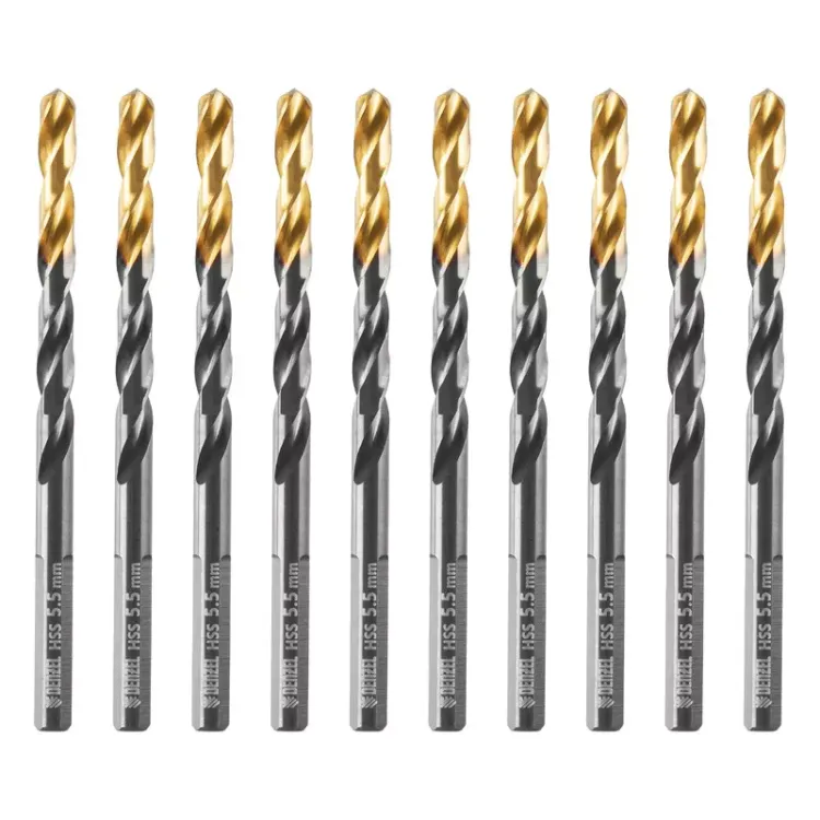 Сверло по металлу, 5,5 мм, HSS-Tin, Golden Tip, 10 шт. Denzel 717214 купить в Магнитогорске