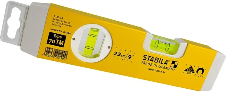 Уровень  22 см  70 ТМ магнитный  02190  0,5 мм/м  STABILA купить в Магнитогорске