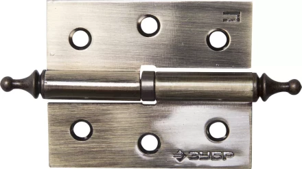 Петля дверная разъемная ЗУБР &quot;ЭКСПЕРТ&quot;, 1 подшипник, цвет ст. латунь (AB), правая, с крепежом, 75х63х2,5мм,2шт 37605-075-5R купить в Магнитогорске