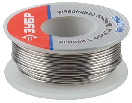 Припой ЗУБР оловянно-свинцовый, 60% Sn / 40% Pb, 100гр 55420-100 купить в Магнитогорске