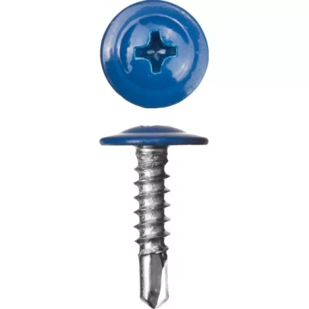 Саморезы ЗУБР с прессшайбой и сверлом по листовому металлу до 2мм, окрашенные в RAL-5005, PH2, 4,2х16мм, 500шт 300211-42-016-5005 купить в Магнитогорске