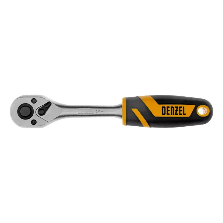 Ключ-трещотка 3/8" Denzel 14032, 90 зубьев, с быстрым сбросом, CrV купить в Магнитогорске