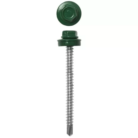 Саморезы ЗУБР окраш., RAL 6002 зелен. лист, для крепл. кров. матер. к дерев. обреш., 4.8x65мм, 900шт 4-300310-48-065-6002 купить в Магнитогорске