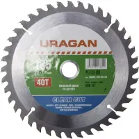 Диск пильный "Clean cut" по дереву, 185х20мм, 40Т, URAGAN 36802-185-20-40