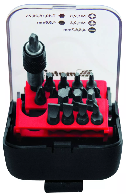 Набор бит, адаптер для бит, сталь S2, 18 предм., в пласт. боксе  MATRIX MASTER 11316 купить в Магнитогорске