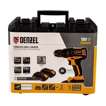 Дрель-шуруповерт аккумуляторная BLDL-IB-18-02 Denzel 26121 купить в Магнитогорске