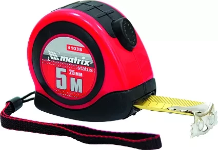 Рулетка Status autostop magnet 3 м х 16 мм двухкомпонентный корпус зацеп с магнитом  MATRIX 31037 купить в Магнитогорске