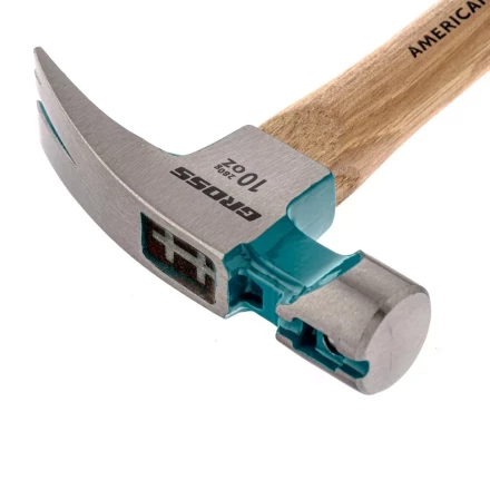 Молоток-гвоздодер с магнитом GROSS AMERICAN HICKORY 280 г угол 75 обрезиненная рукоятка 10417 купить в Магнитогорске