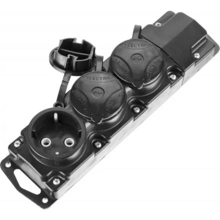 Колодка СИБИН для удлинителя, 3 гнезда, заземление, защитные крышки, IP44, макс мощность 3500Вт 55114-3 купить в Магнитогорске