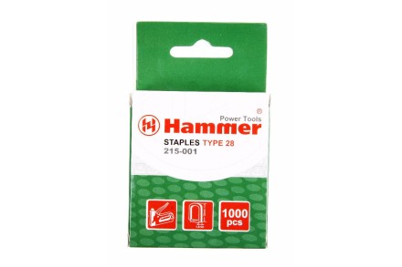 Скобы для степлера HAMMER 215-001 12мм, тип 28, 1000 шт. купить в Магнитогорске