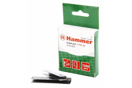Скобы для степлера HAMMER 215-001 12мм, тип 28, 1000 шт. купить в Магнитогорске