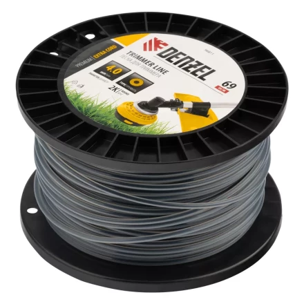 Леска для триммера двухкомпонентная круглая, 4,0мм х 69м, на DIN катушке EXTRA CORD// Denzel 96811 купить в Магнитогорске