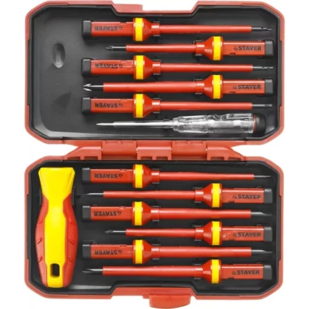 Набор STAYER "PROFI": Отвертки диэлектрические до 1000В, 13 предметов 25146-H13 купить в Магнитогорске