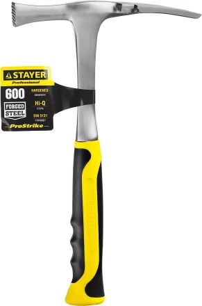 Молоток-кирочка КАМЕНЩИКА STRIKE 600г цельнометаллический, STAYER Professional 20165 20165 купить в Магнитогорске
