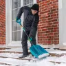 Лопата для уборки снега Palisad 61677, полипропилен, 365х450х1355 мм, алюминиевый черенок, усиленная, LUXE купить в Магнитогорске