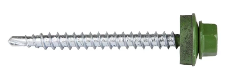 Саморезы ЗУБР &quot;ПРОФЕССИОНАЛ&quot; окраш., RAL 6002 зелен. лист, для крепл. кров. матер. к дерев. обреш., 4.8x50мм, 250шт 4-300315-48-050-6002 купить в Магнитогорске