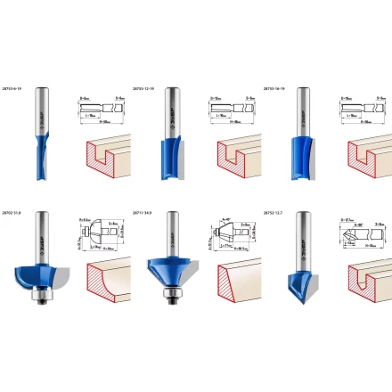 ЗУБР 12 шт, набор профильных фрез по дереву, Профессионал (28796-H12) купить в Магнитогорске