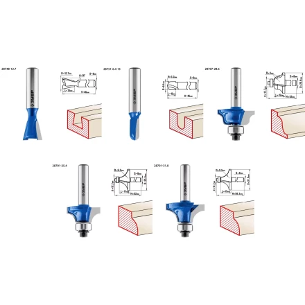 ЗУБР 12 шт, набор профильных фрез по дереву, Профессионал (28796-H12) купить в Магнитогорске