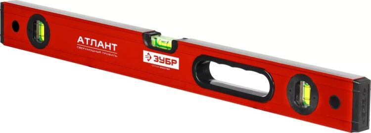 Уровень ЗУБР "МАСТЕР" "УС - 5" коробчатый усиленный, фрезерованный, 3 глазка, крашенный, с ручками, 60см 34585-060 купить в Магнитогорске