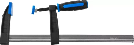 Струбцина ЗУБР &quot;ПРОФЕССИОНАЛ&quot;, тип &quot;F&quot;, двухкомпонентная ручка, стальная закаленная рейка, 80х300мм 32155-080-300 купить в Магнитогорске